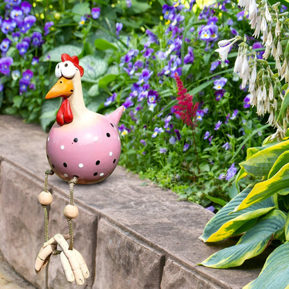 Whimsy Big-Eyed Rooster Garden Statue – Weatherproof Resin Chicken Ornament