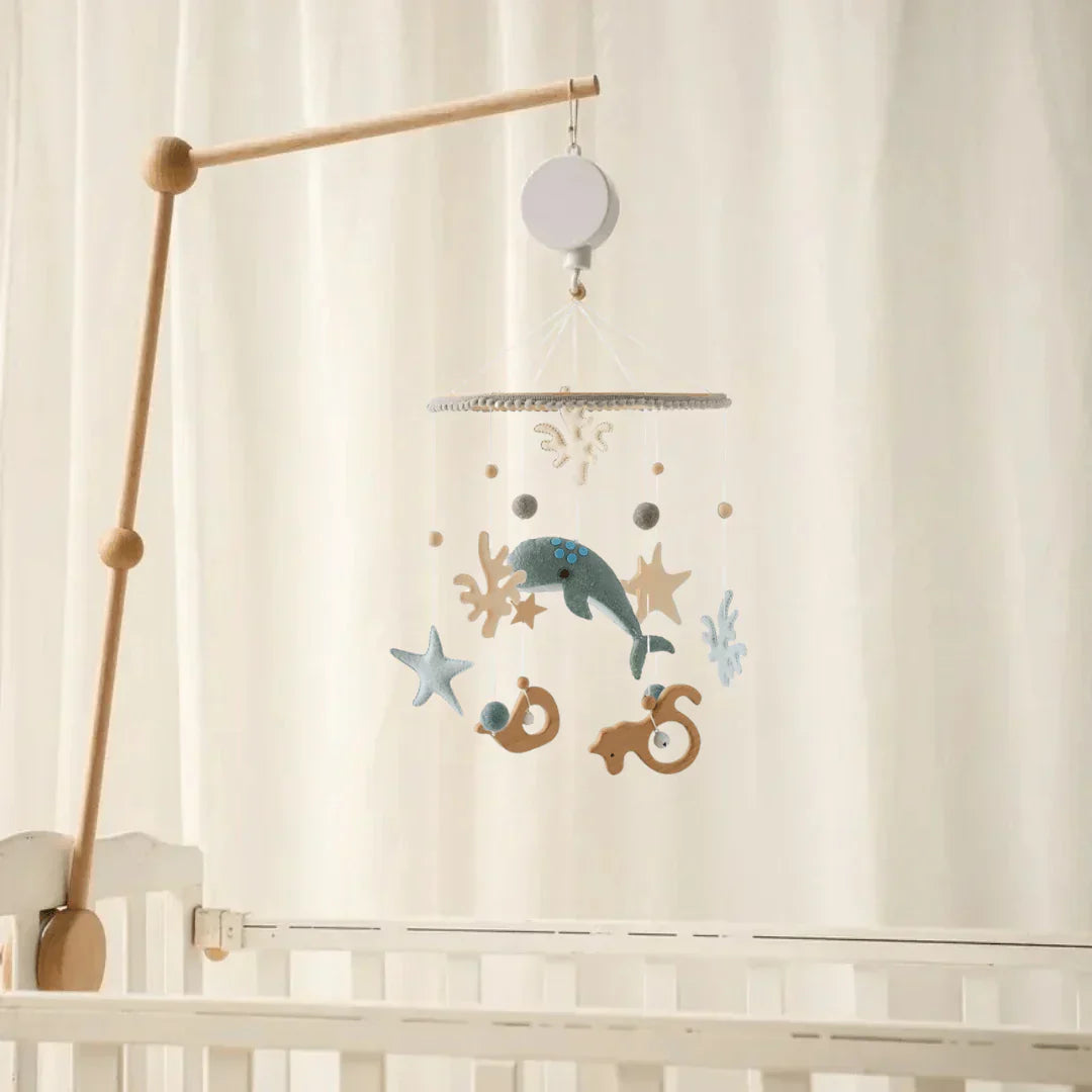 SkyWhirl –  Soothing Wooden Baby Mobile Without Battery | for Baby
