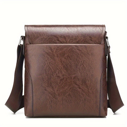 Vintage Luxe PU Leather Shoulder Bag – Men’s Crossbody Messenger Bag with Adjustable Strap