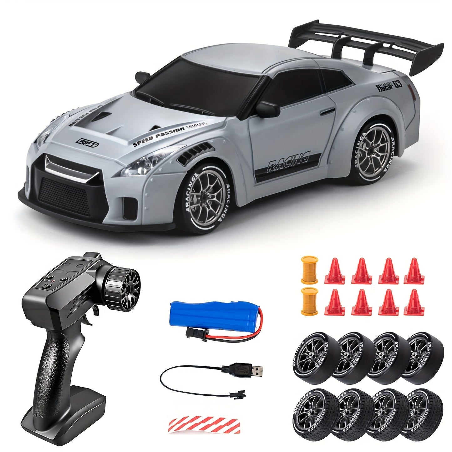 Ultimate 1:24 RC Drift Car with LED Wheels – Rechargeable 4WD Racing Toy