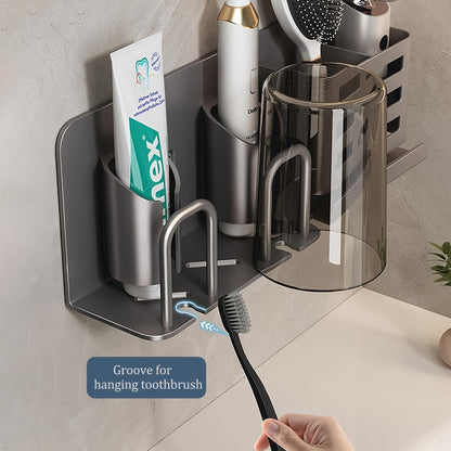 BristleHub Wall-Mounted Electric Toothbrush Holder – Aluminium Bathroom Organizer with Drainage Holes