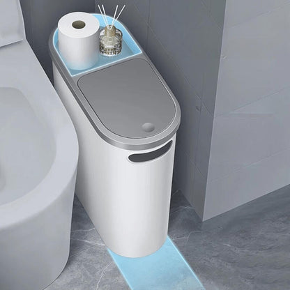 10L Large Capacity Silent Plastic Bathroom Bin | Space-Saving Design, Stylish Household Waste Bin
