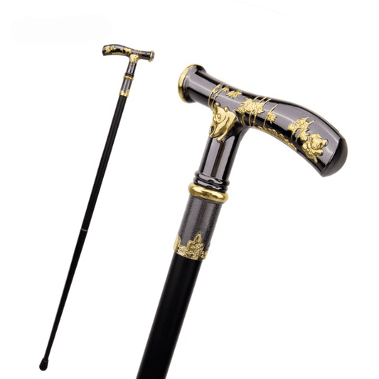 Premium Orthopedic Walking Cane with Sculpted Handle & Built-in Compass – Elegant & Durable