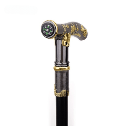 Premium Orthopedic Walking Cane with Sculpted Handle & Built-in Compass – Elegant & Durable