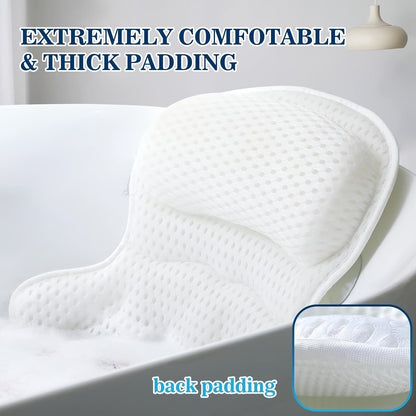 LuxieSpa 4D Luxury Bath Pillow – Breathable Neck & Back Support for Ultimate Relaxation