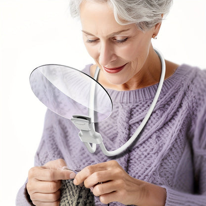 5X Magnifying Glass Pro – Hands-Free Adjustable Neck Magnifier for Reading, Crafts & Seniors