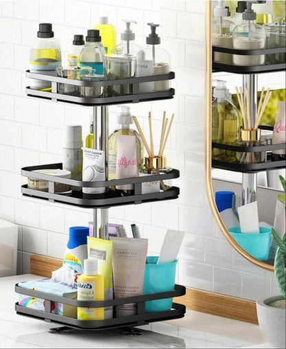 TwistRack 360° – Rotating Storage Shelf | Space-Saving Adjustable Organizer for Kitchen, Bathroom & Home