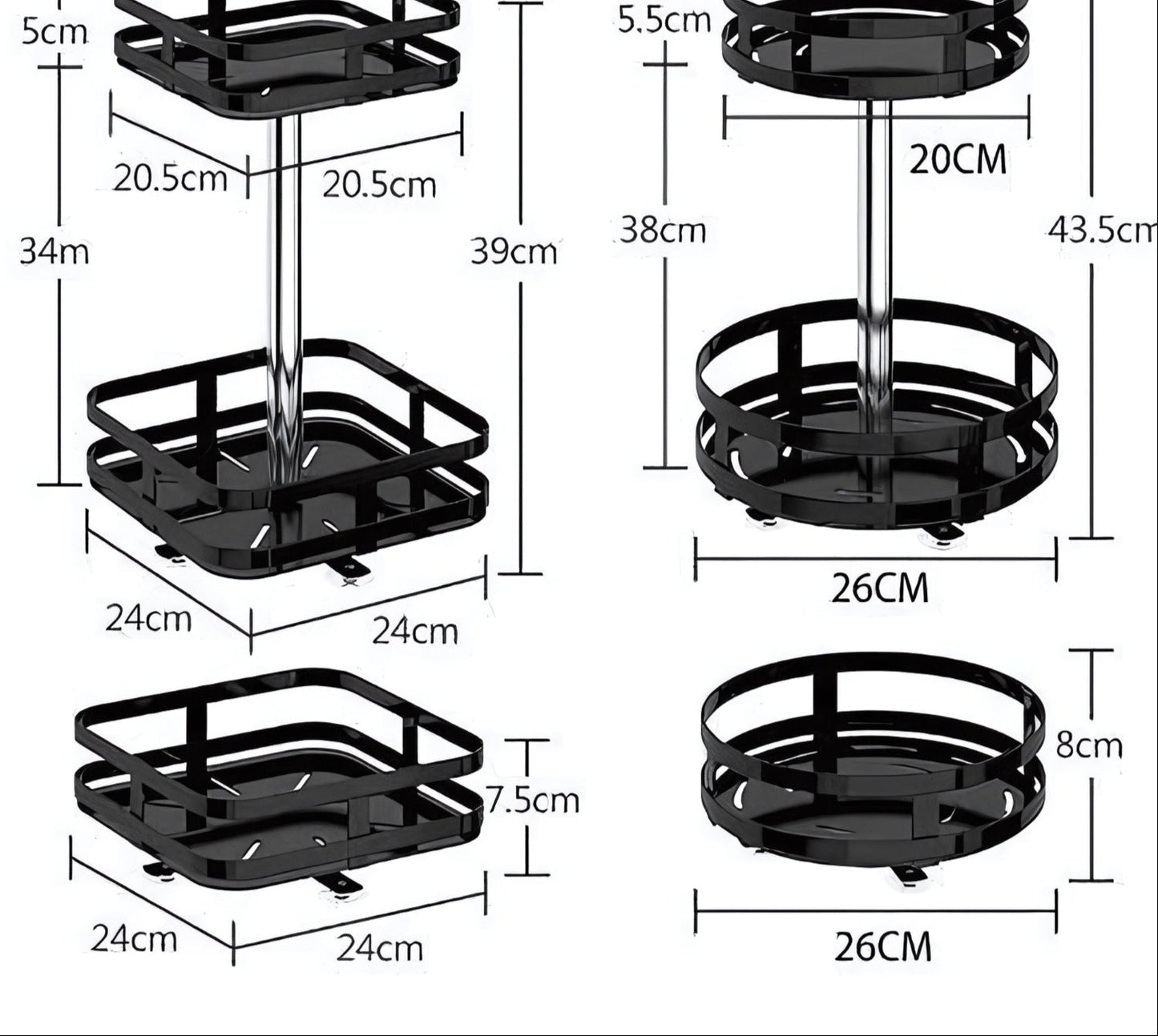TwistRack 360° – Rotating Storage Shelf | Space-Saving Adjustable Organizer for Kitchen, Bathroom & Home