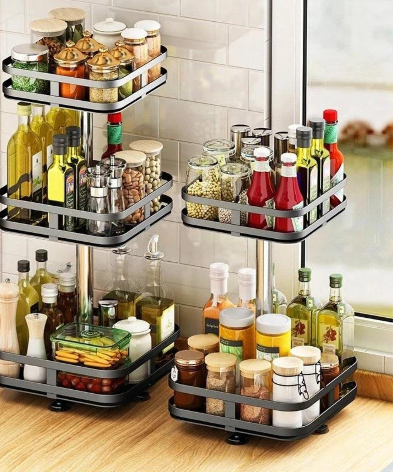 TwistRack 360° – Rotating Storage Shelf | Space-Saving Adjustable Organizer for Kitchen, Bathroom & Home