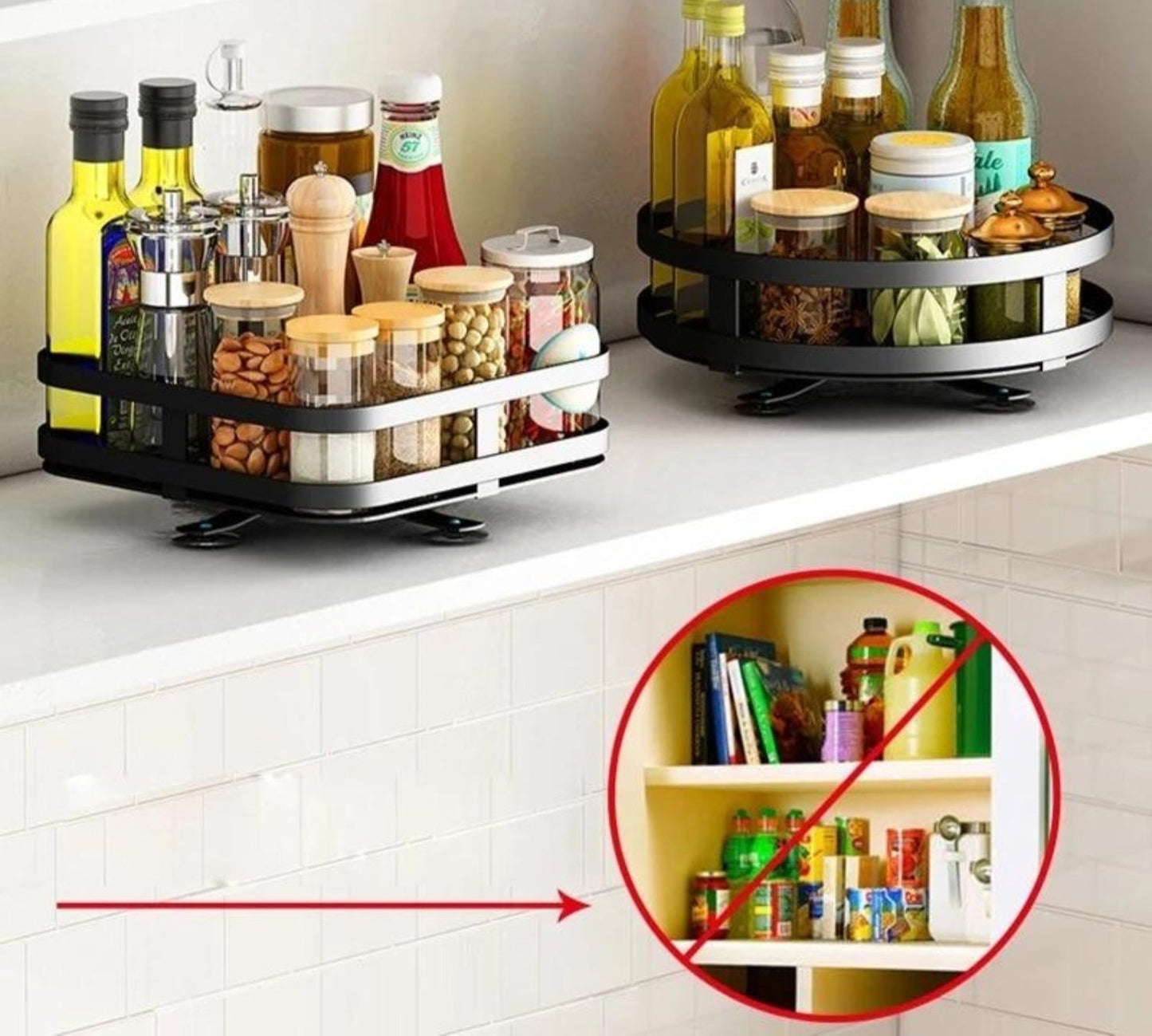 TwistRack 360° – Rotating Storage Shelf | Space-Saving Adjustable Organizer for Kitchen, Bathroom & Home