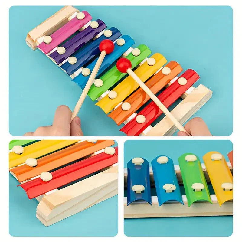 Montessori Wooden Baby Toy Set – 5-in-1 Learning & Sensory Play