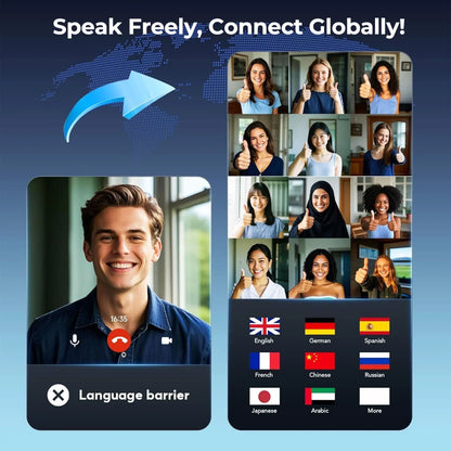 Smart AI Translation Earbuds – 144 Language Translator