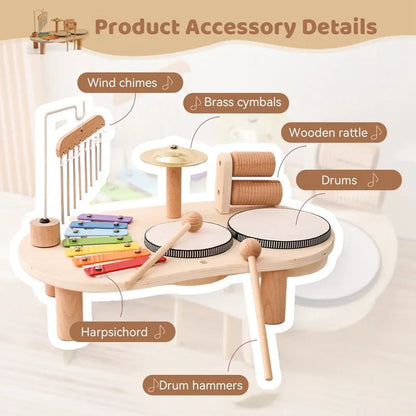 Wooden Music Station – Creative Musical Toy for Toddlers & Preschoolers