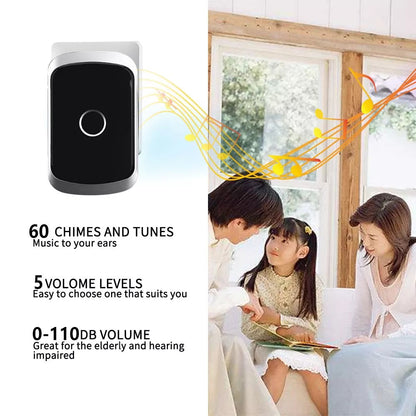 Wireless Waterproof Doorbell with LED Flash – Easy Installation, Adjustable Volume & 36 Chimes