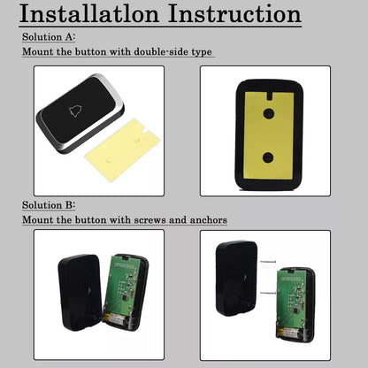 Wireless Waterproof Doorbell with LED Flash – Easy Installation, Adjustable Volume & 36 Chimes