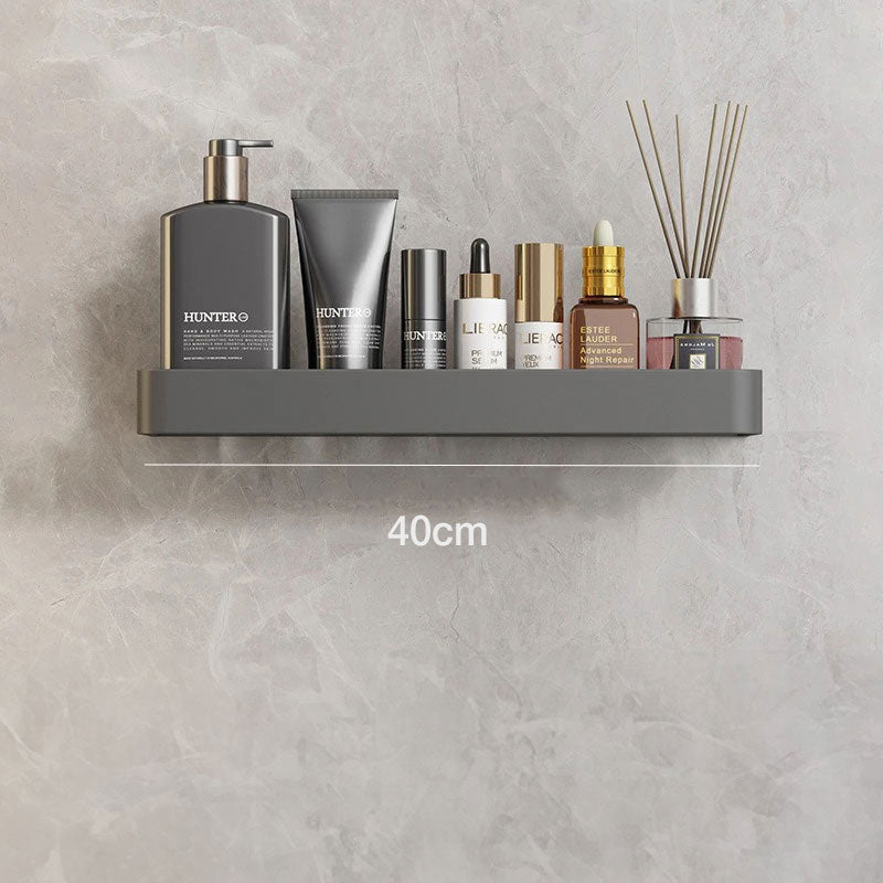 Modern Grey Bathroom Shelf – Stylish Wall-Mounted Storage with Optional Towel Rail