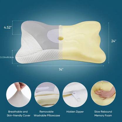 Cervical Neck Pillow, Ergonomic Contour Neck Pillows for Neck Pain Relief