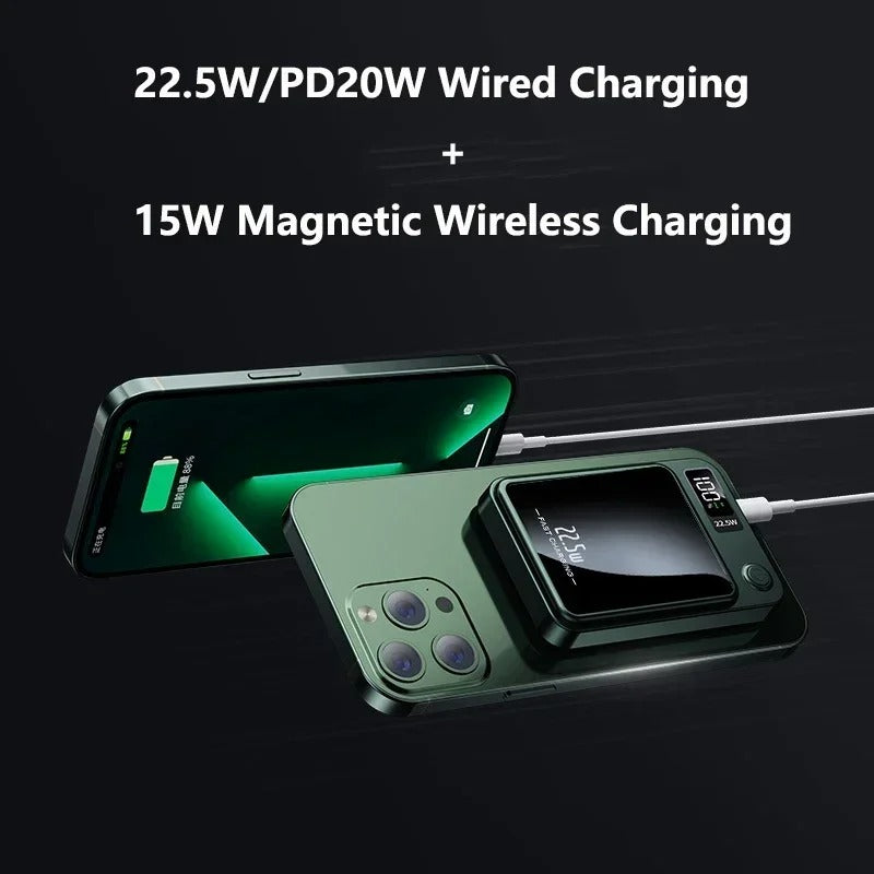 FasterCharge Pro – Magnetic Wireless MagSafe Power Bank with 22.5W Fast Charging