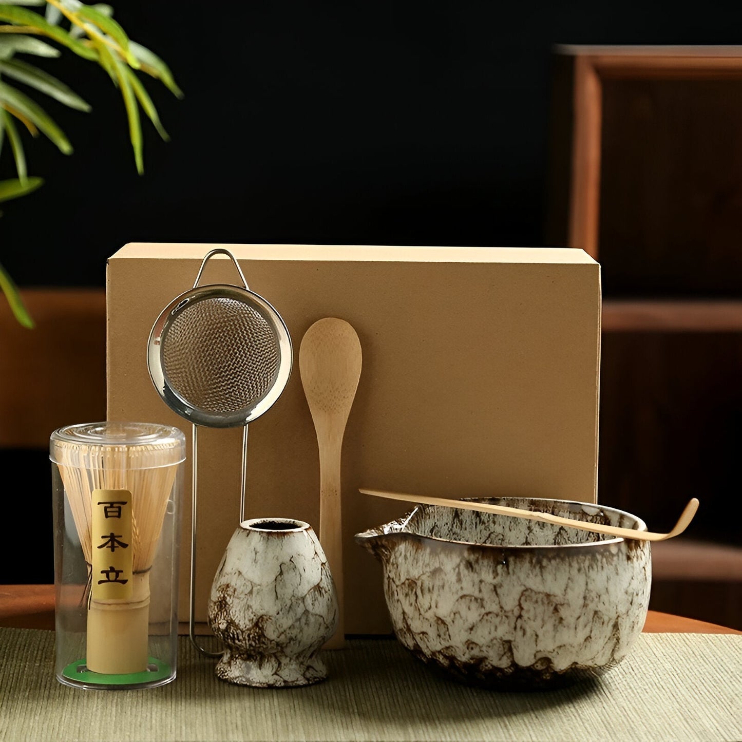 Traditional Matcha Tea Set – 6-Piece Authentic Japanese Matcha Kit – Premium Bamboo & Ceramic