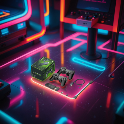 PixelDrive 64GB Retro Game Console with 2 Wireless Controllers – Over 20,000 Classic Games & 4K HDMI Output