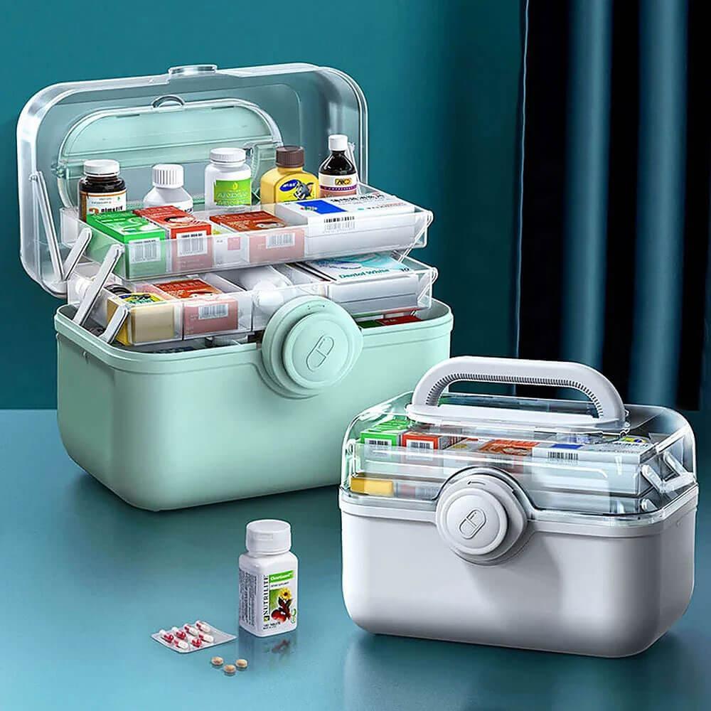 MediSmart Pill Organizer – Compact Weekly Medicine Storage Box for Home & Travel
