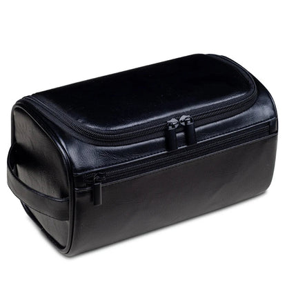 Premium Leather Toiletry Bag for Men – Waterproof Hanging Travel Wash Bag
