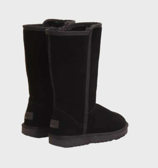 Nina | Warm & Waterproof Suede Sheepskin Boots with Side Zipper