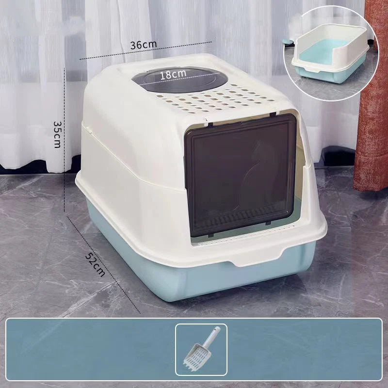 PetHome XL Cat Litter Box – Extra Large Covered Litter Tray with Odor Control
