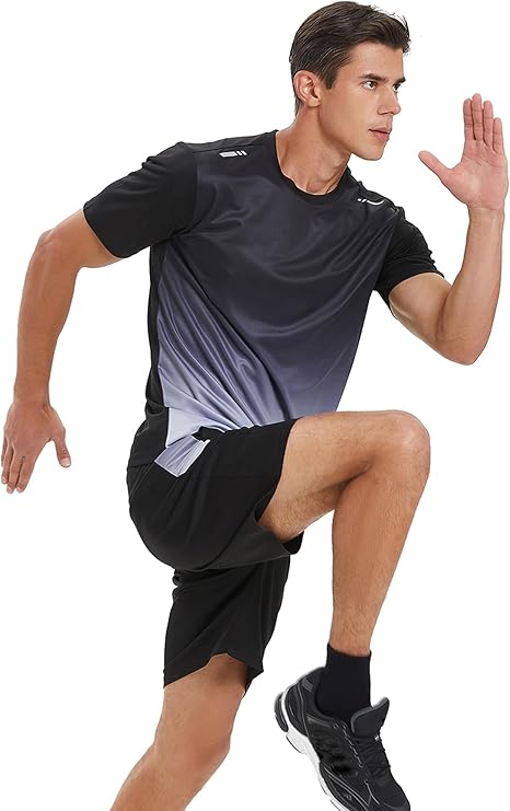 Men’s 2-Piece Activewear Set – Quick-Dry Gym Shirt & Shorts