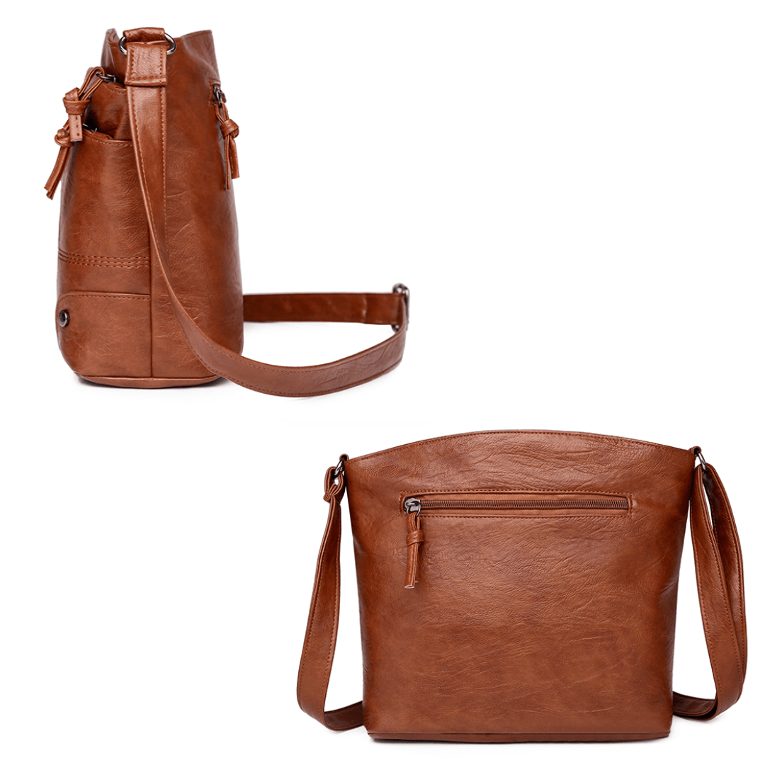 Vintage Leather Shoulder Bag for Men – Elegant PU Satchel with Modern Functionality