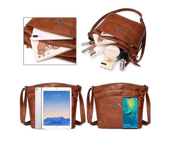 Vintage Leather Shoulder Bag for Men – Elegant PU Satchel with Modern Functionality