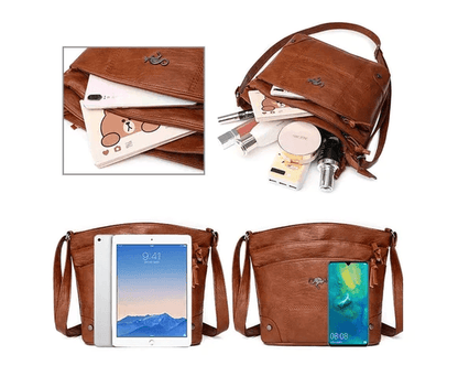 Vintage Leather Shoulder Bag for Men – Elegant PU Satchel with Modern Functionality