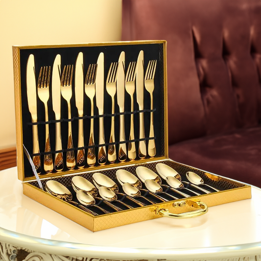 Gold Cutlery Set Stainless Steel – Luxury Tableware Set for Dining & Entertaining