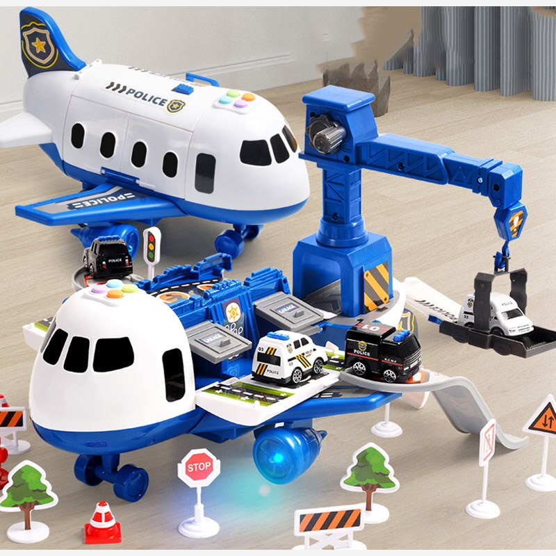 SkyExplorer Adventure Plane Playset – 20-Piece Toy Set with Construction Vehicles for Kids