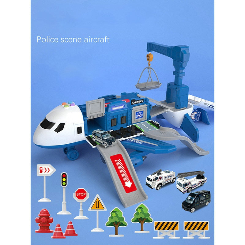 SkyExplorer Adventure Plane Playset – 20-Piece Toy Set with Construction Vehicles for Kids