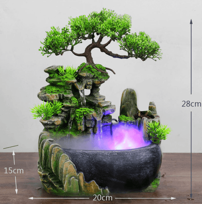 ZenFlow Indoor Tabletop Fountain – LED Light Water Feature for Home, Office & Relaxation Décor